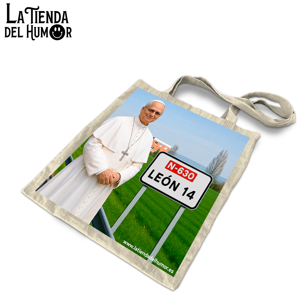Bolsa de Tela Tote Bag  "El Papa"– Bolso con dibujo "El Papa en Leon"
