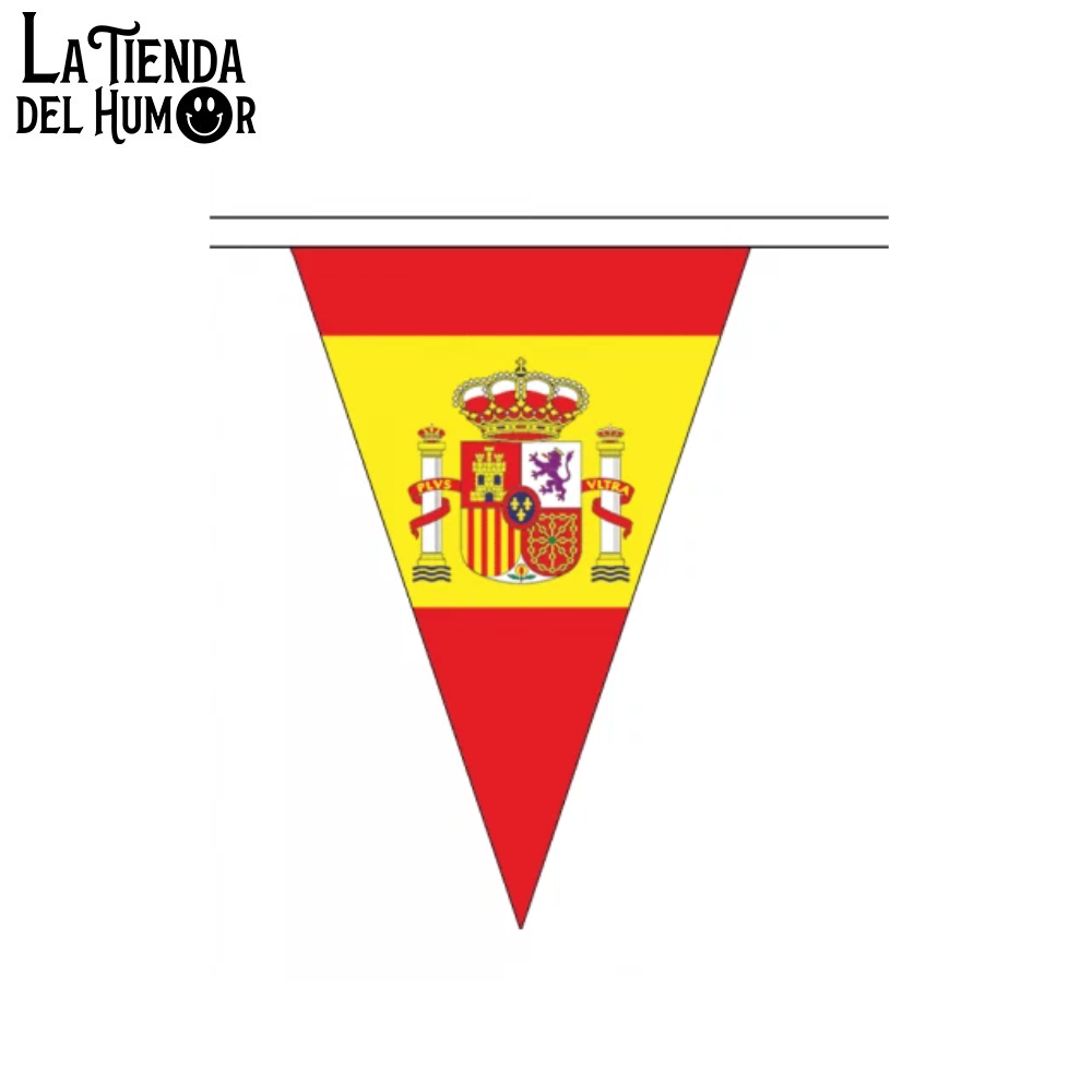 Guirnalda de Banderines de España – Tira de Banderas Triangulares para Fiestas, Eventos y Animación Deportiva