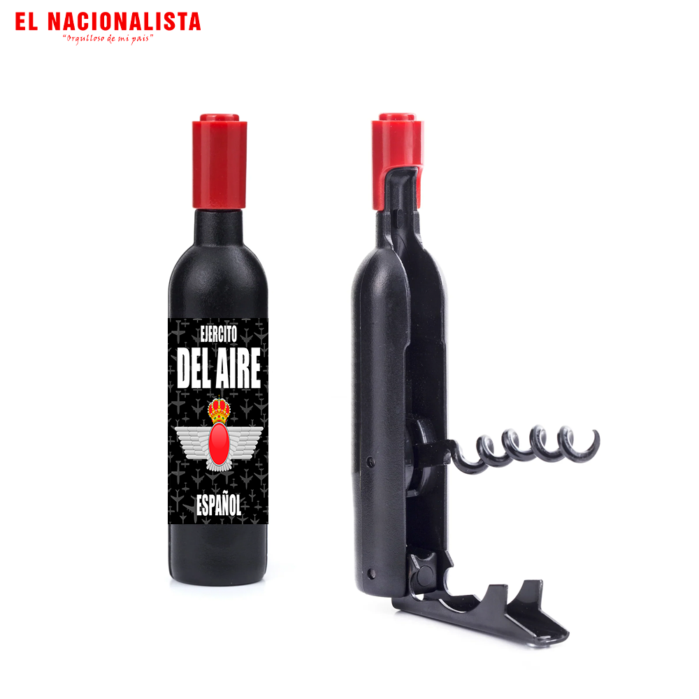 Sacacorchos con Forma de Botella Ejército del Aire Español – Abridor de Vinos con Emblema del Ejército del Aire