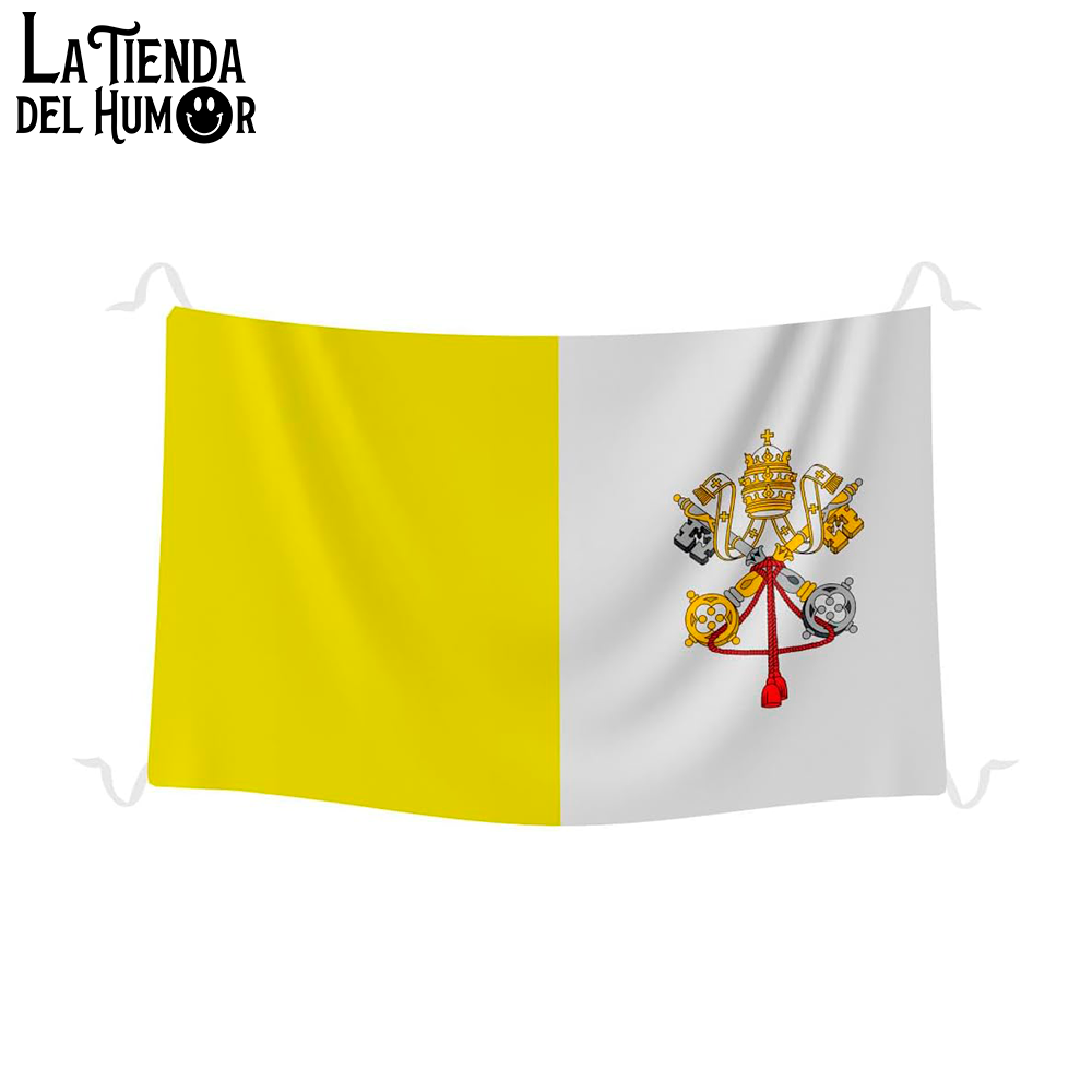 Bandera de el Vaticano Papa Francisco 90x150 cm - Bandera con Escudo Oficial de el Vaticano
