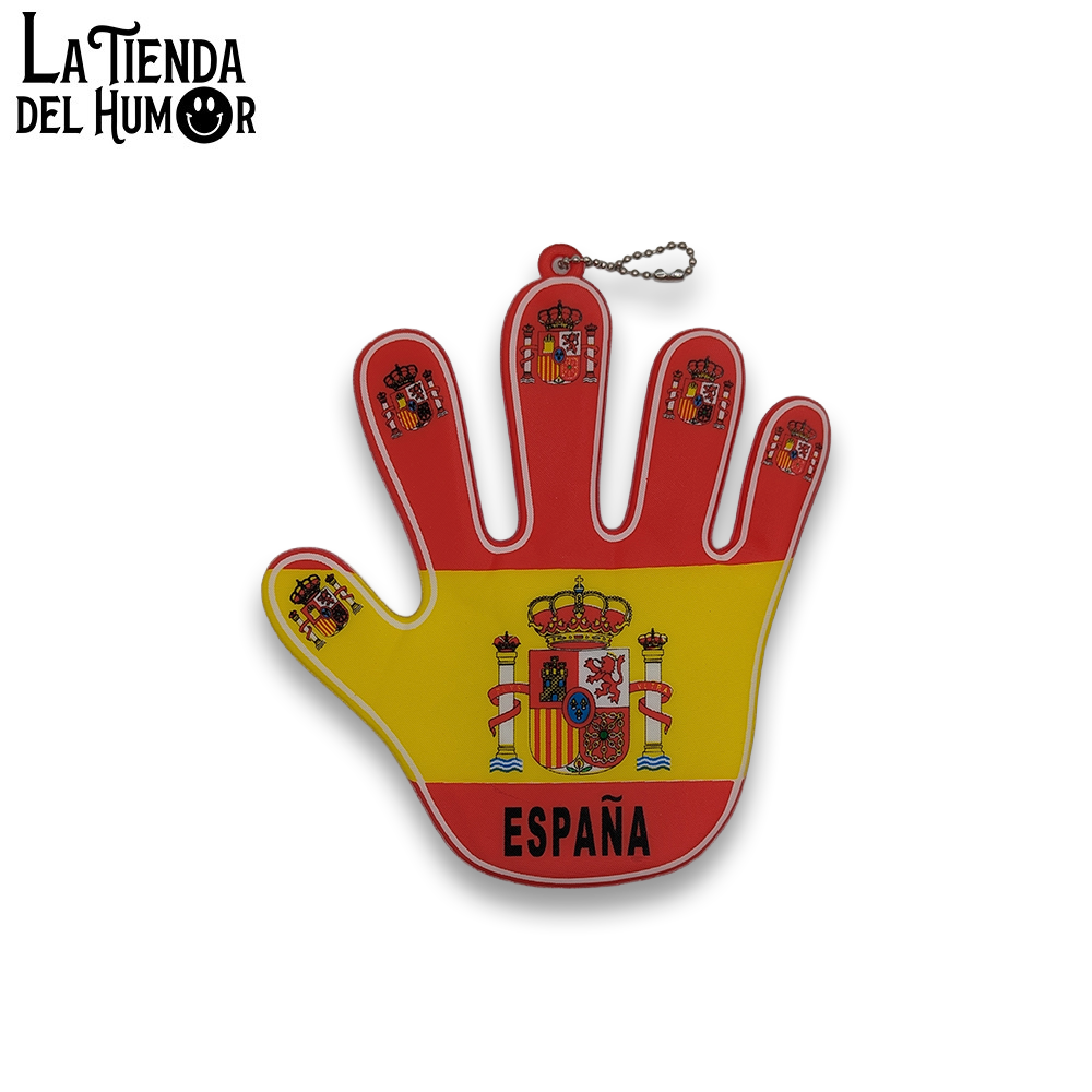 Mano de España de Animación – Llavero y Accesorio Colgante de Coche para el Mundial