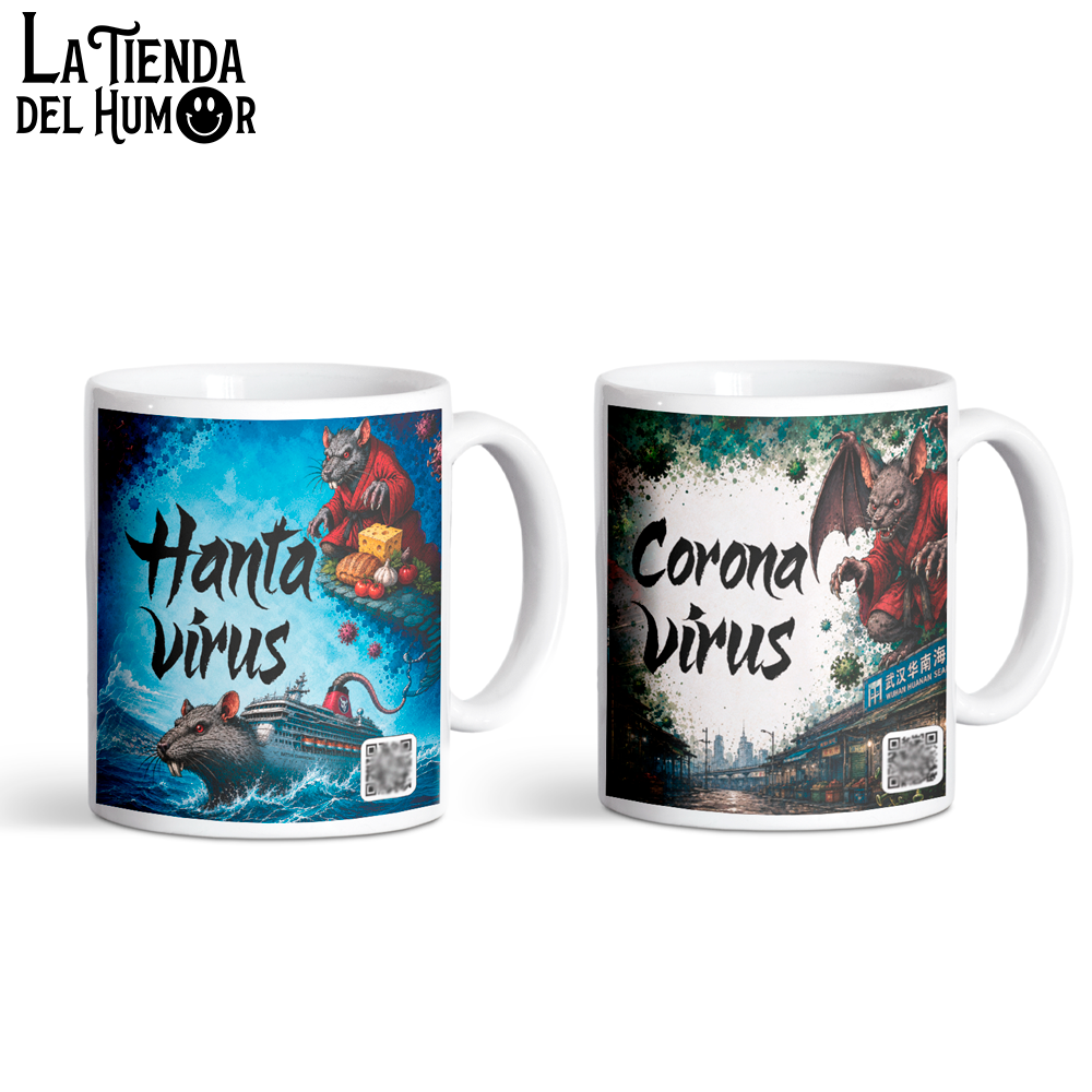 Pack 2 Tazas de Cerámica Franco– Hantavirus + Coronavirus