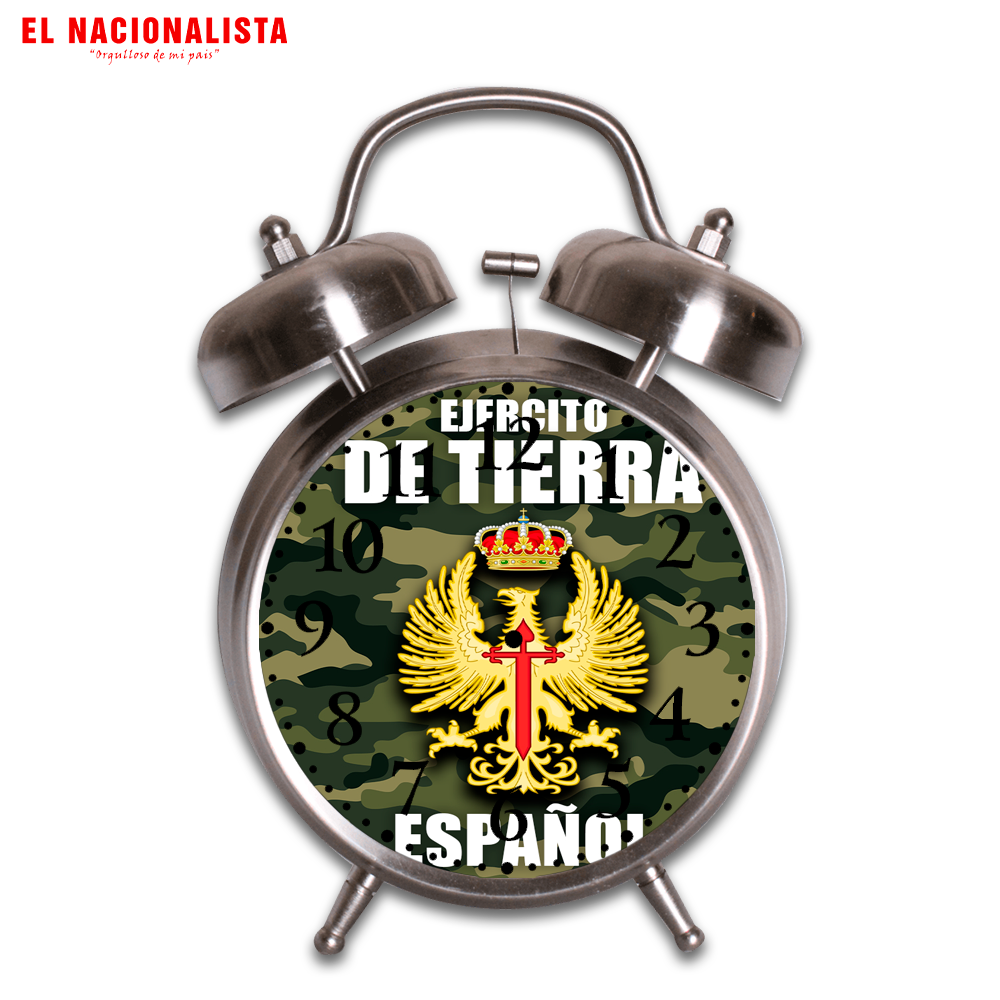 Reloj Despertador Ejército de Tierra Español – Despertador de Mesa con Emblema del Ejército de Tierra